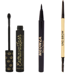 Winky Lux Cosmetics eye liner, mascara and brow pencil.